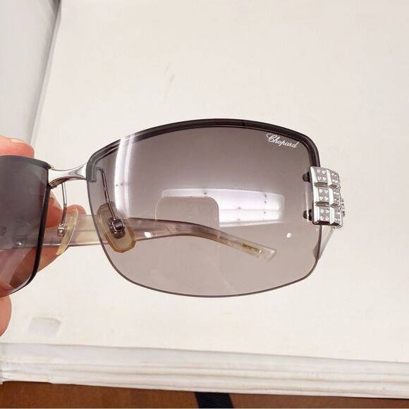 Chopard Dice Swarovski Crystals Sunglasses Y2K Bling Silver - Picture 12 of 12